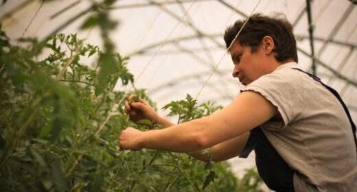 Femme en agriculture biologique